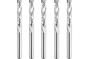 SpeTool 5Pcs Carbide Compression Router Bit Up&Down End Mills 1/8 inch Shank with 1/8 inch Cutter for CNC Mill Machine Wookwo