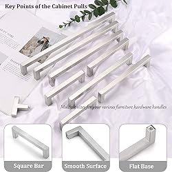 Gobrico Cabinet Handles 3-3/4" Hole Centers,Brushed