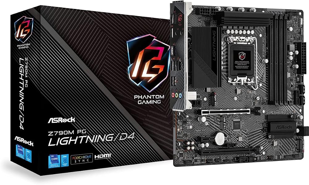ASRock Z790M PG LIGHTNING D4 Micro ATX Motherboard Intel Z790 LGA 1700 DDR4
