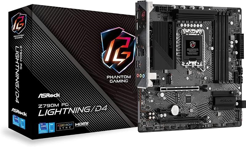 ASRock Z790M PG LIGHTNING D4 Micro ATX Motherboard Intel Z790 LGA 1700 DDR4