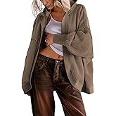 Women' s Drop Shoulder Sweatshirt Fall Clothes Oversized Shrug Long Cardigan Coat Active Loose Casual Outwear