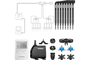 VIVOSUN Professional Automatic Drip Irrigation Kits, 15W Output, All in One Professional Grow Kit- Includes Pump, Timer and Regulator, 8 Drip Emitters Garden Plant Watering System Indoor Outdoor