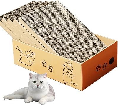 Eidoct Cat Scratching Board with Box 42x26 cm 5 Layer Reversible Cardboard