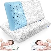 CushZone Memory Foam Pillows for Sleeping, Bed Pillow with Removable and Machine Washable Cover, Bed Pillow for Side, Back and Stomach Sleepers, King Size (2 Pack)