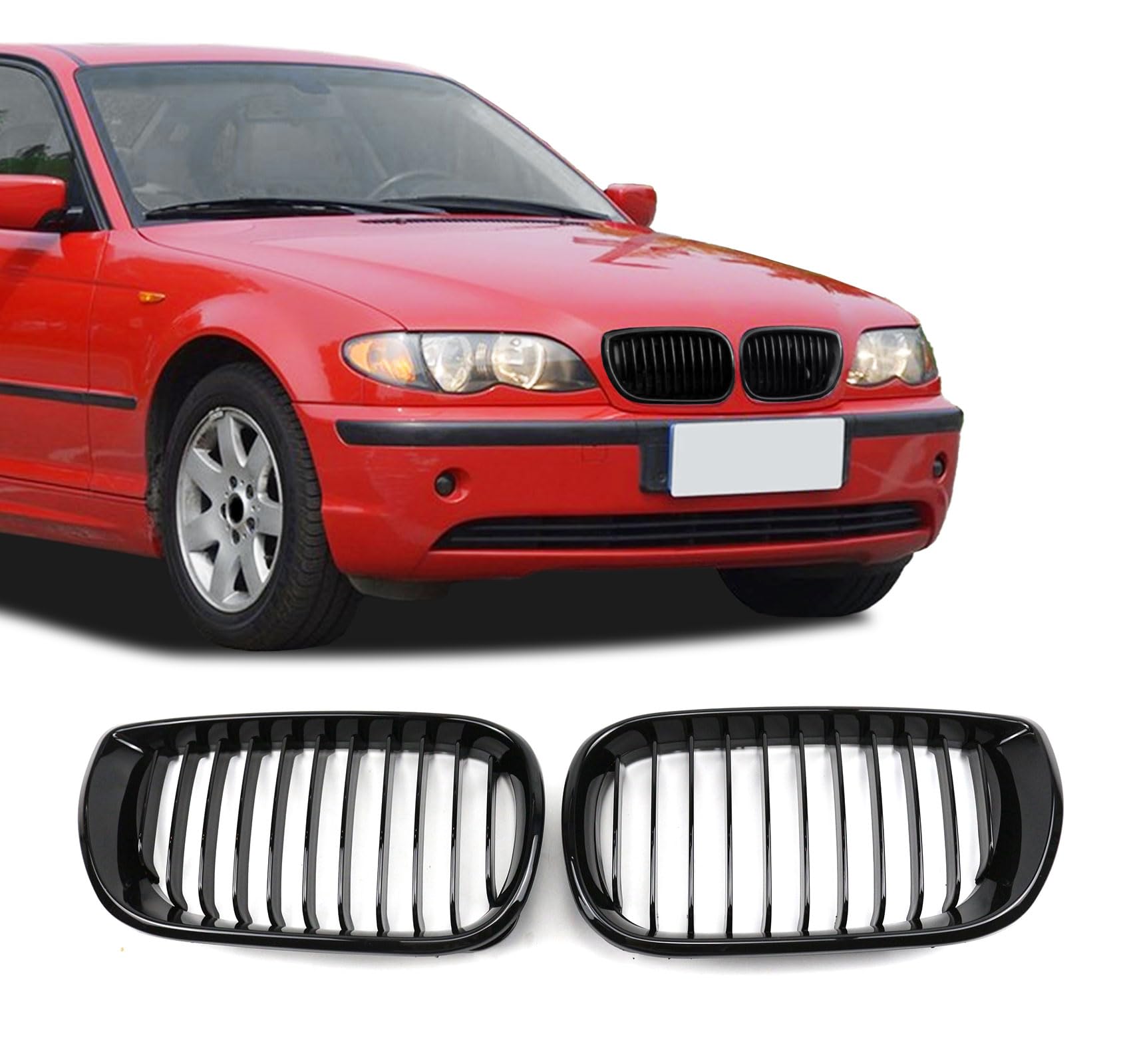 Photo 1 of BDBO Front Grille Front Grill for 2003-2006 E46 325Ci 330Ci 2-Door LCI Glossy Black Single Slat Kedney Grill