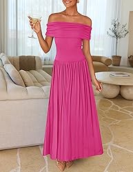 ZESICA Women's Off The Shoulder Maxi Dress 2025