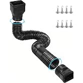 Ogutter Rain Gutter Downspout Extensions, Downspout Extender for Rainwater Drainage Flexible, Down Spout Drain Extension Pipe and Extendable from 21 to 66 Inches (Black)
