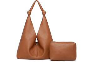JOREBILL Vegan Leather Hobo Purses set, Slouchy Shoulder Bag Knotted Hobo Bags for Women with a small purse