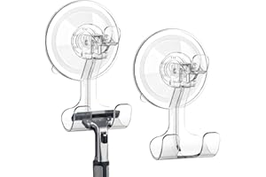 Teletrogy Large Suction Cup Hooks Shower Razor Holder - 2 Pack Heavy Duty Reusable Vacuum Shower Hook, Damage Free Wall Hooks for Bathroom Kitchen Towel Loofah Sponge Key Shaver Bathrobe Wreath