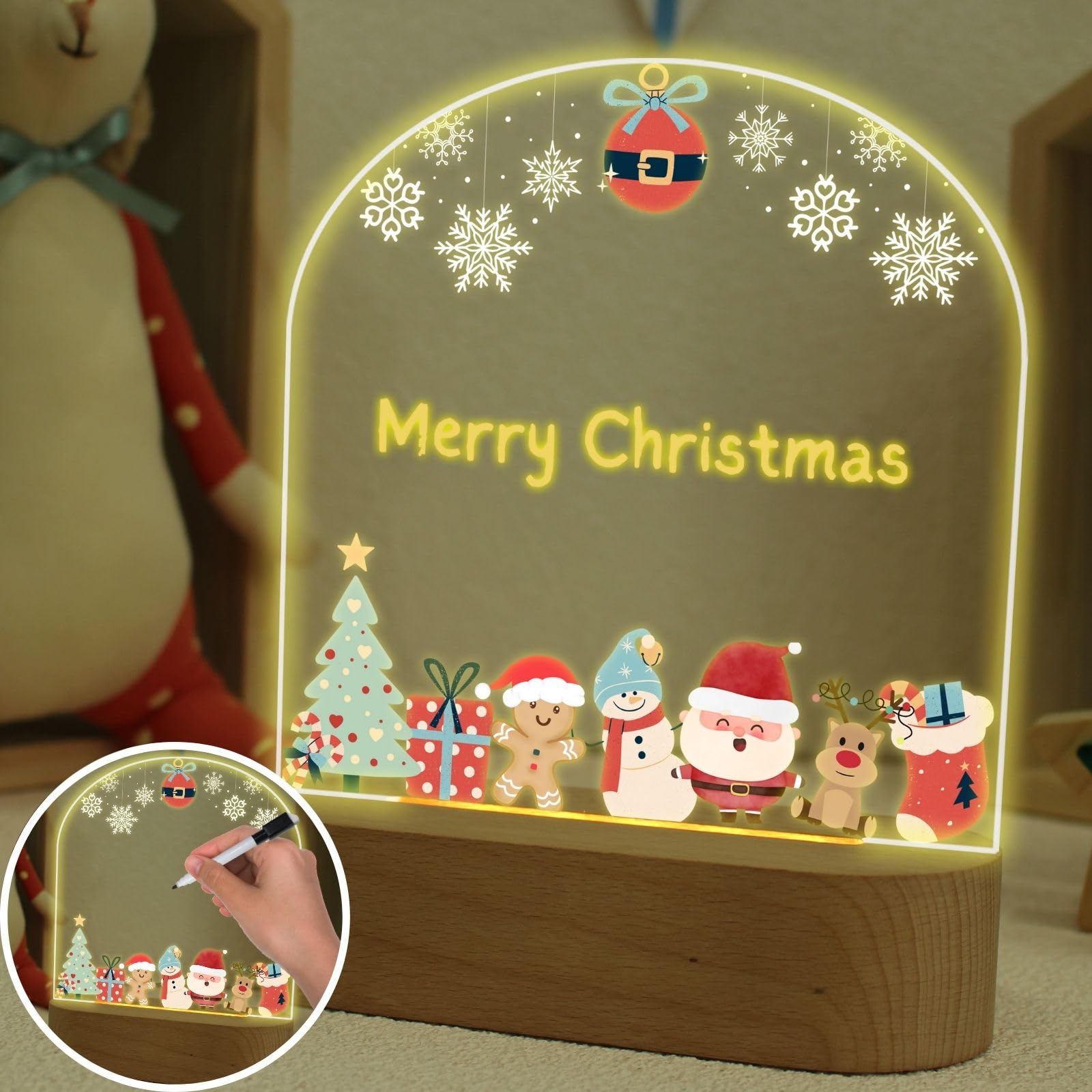 uniqicon Night Light Baby, Christmas Night Lights, Baby Sleep Light Lamp, Newborn Baby Gifts with Led Message Board, Cute Room Décor for Kids