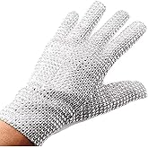 Michael Sliver Shiny Punk Glove BJ Perform for Collection,Twinkling Plastic Sew Onto Glove,Adults