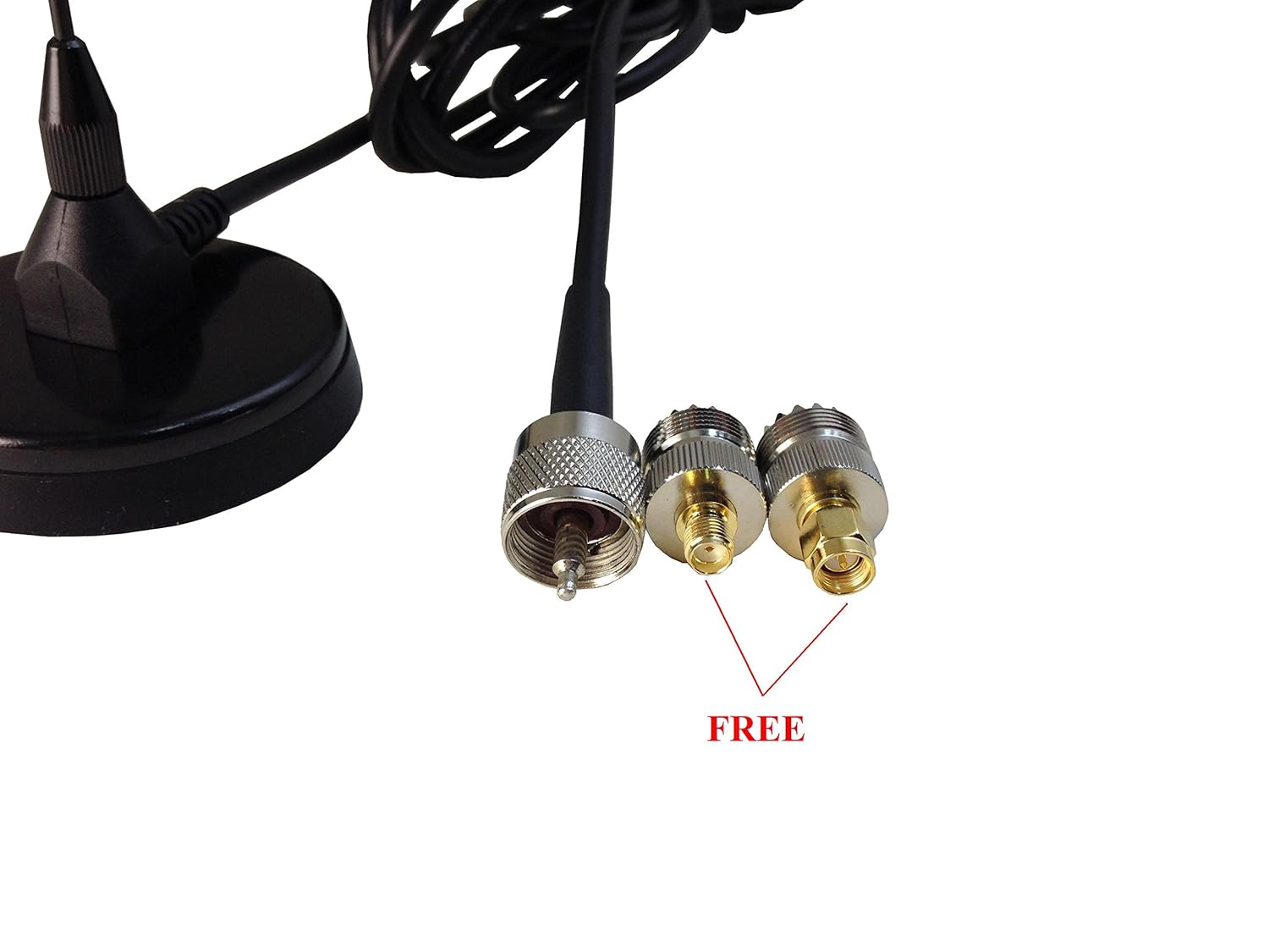 UHF Male connector VHF/UHF 2Meter/70cm 144/440MHz 2pc Free Adaptor