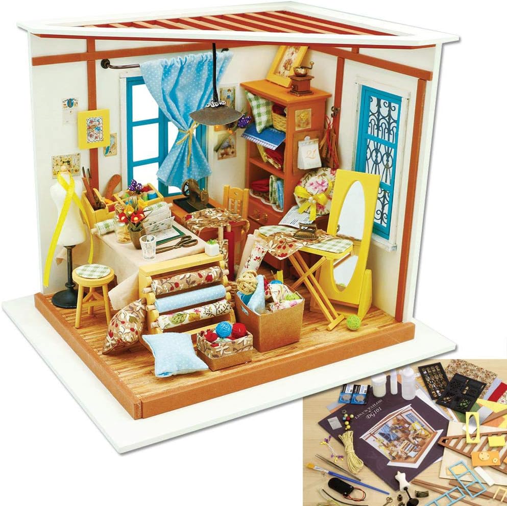 Bits and Pieces - Lisa's Tailor Shop Model Kit - Architectural 3D Model Kit for Adults - Miniature Building Set with Working Lights - Detailed, Colored Instructions