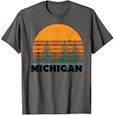 Michigan | Vintage Retro Sunset MI State Gift T-Shirt