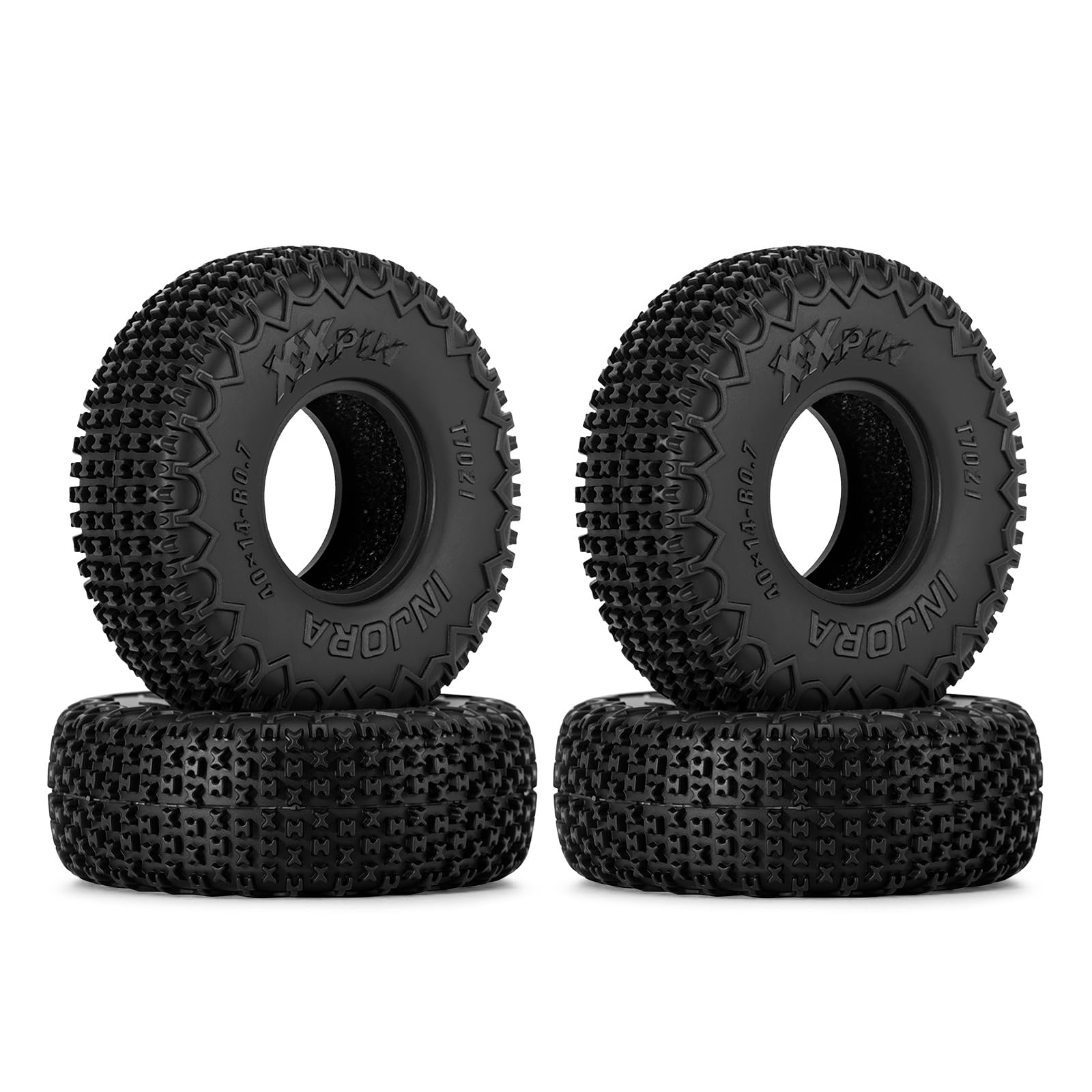 INJORA 0.7" XHX Pin Tires 40 * 14mm for 1/30 Axial SCX30 (T7021)