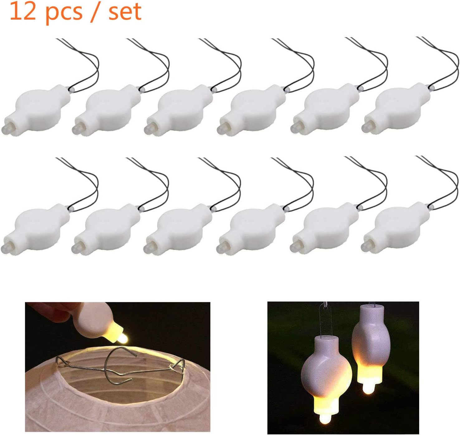 Paper Lantern Lights Battery Operated Remote Hanging Led Lantern Lights with Hook Super Bright RGB White Warm White 15 Days Standby, 36 hours Constant On for Lantern Tent Lighting(10 lights+2 remotes) - - 