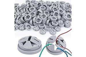 TAIKULA 150pcs 3/8 Inch Non Metallic Button Push-in Cable Connector, Connector for Junction Box Black, Bulk Knockouts Electrical Conduit Nylon Voltage Line Snap(3/8 Trade Size, Fits 1/2 Inch Knock Outs)