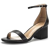 DREAM PAIRSWomens Low-Chunk Low Heel Pump Sandal