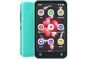 TIMMKOO Kids MP3 Player with Bluetooth and WiFi, Parental Controls, Pre-Installed Spotify, Spotify Kids, Pandora, 4" Touch Screen MP4 Player with Audible, Audiobooks Up to 1TB (Blue)
