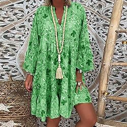 YongANs Tunic Tops Dress for Women 3/4 Sleeve Plus