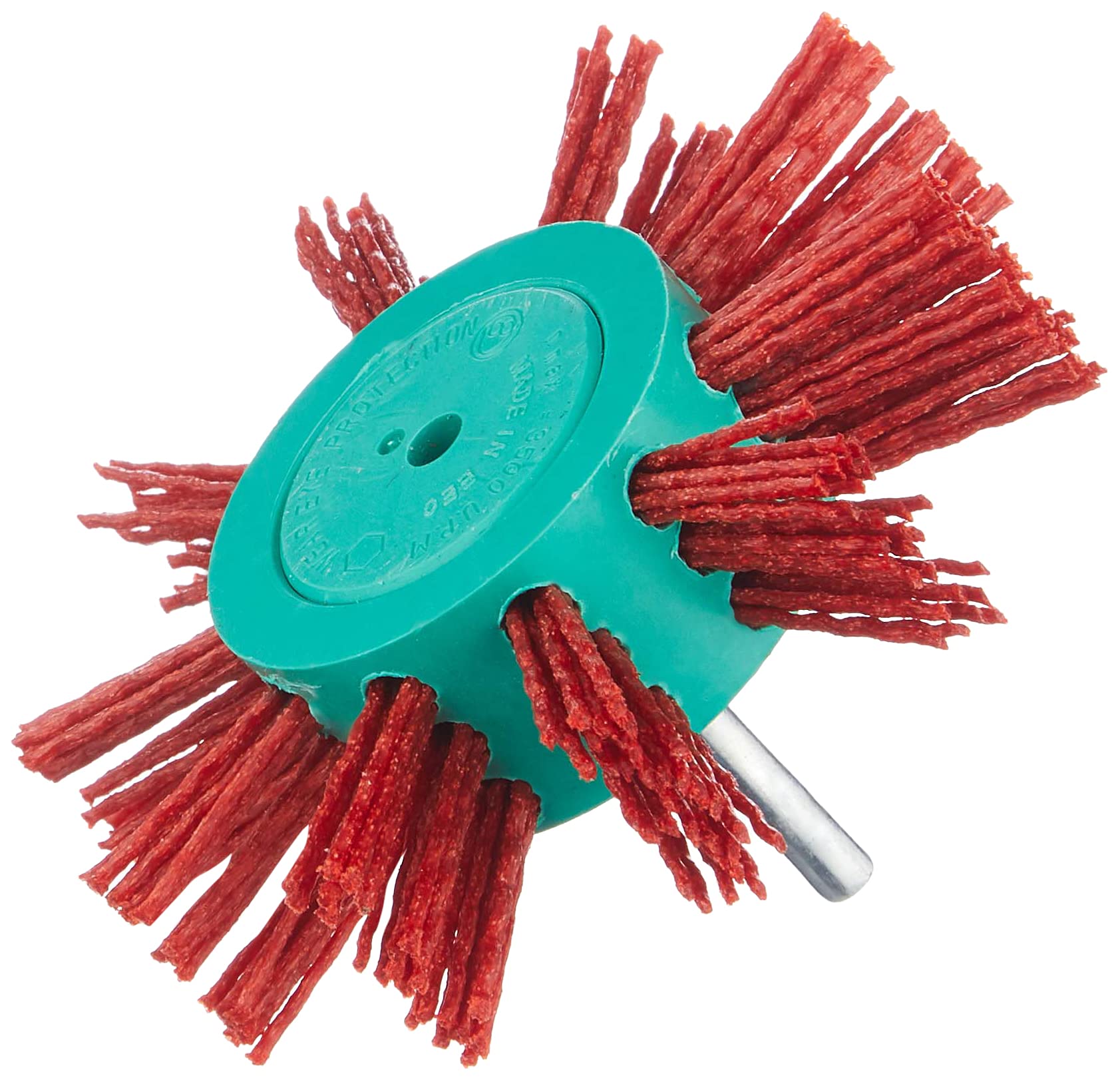 Connex COM219100 Nylon Rotary Flap Brush for Drilling Machine, Red/Green/Silver, 100 mm