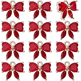 PH PandaHall 12pcs Crystal Bowknot Pendants Brass Bowknot Dangle Charms Glass Bow Pendants for Necklace Jewelry Making