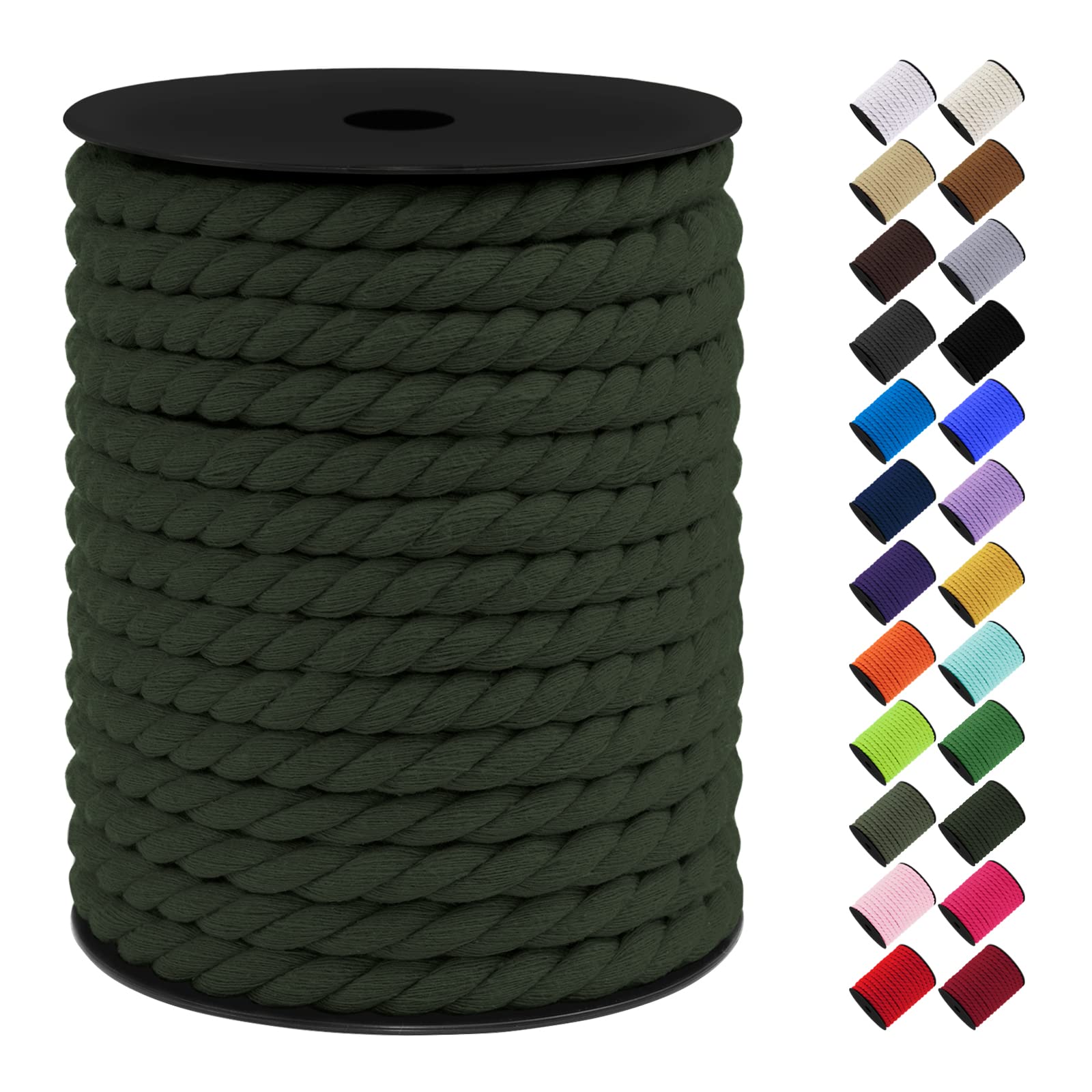 Photo 1 of LEREATI Cotton Macrame Cord 10mm x 75ft, Thick Macrame Rope Yarn, 3 Strand Twisted Cotton Rope for DIY Crafts, Wall Hanging, Plant Hangers, Rope Basket