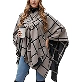 AlturaGo Shawl Wraps for Women Reversible Open Front Ruana Poncho Soft Cozy Cardigan for Fall and Winter