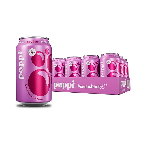 POPPI SPARKLING PREBIOTIC SODA BEVERAGE WITH APPLE CIDER...