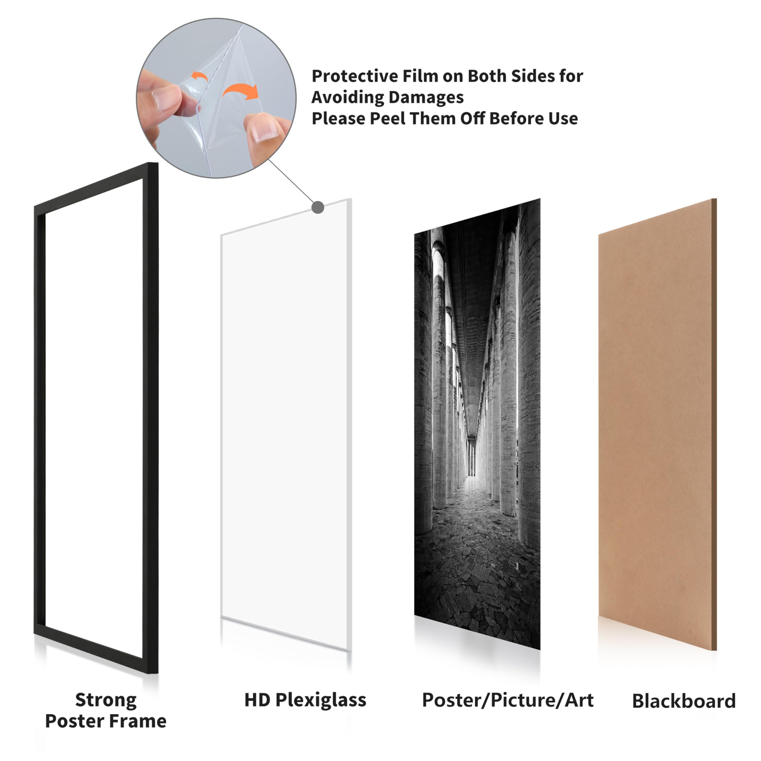 DOAI ART 16x20 Frames 2 Pack, Black Picture Frames