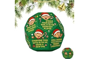 Hilarious Christmas Dice Party Game, Santa Swap Gift Exchange Dice, 12 Sided Christmas Exchange Dice Game, for Men & Women, 3