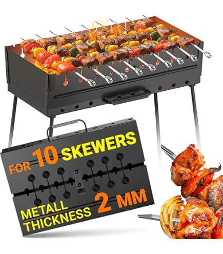 Amazon.com: Charcoal Grill for 8 Skewers - Portable BBQ Mangal