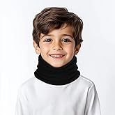 LEAZEAL 100% Merino Wool Neck Warmer for Kids, Double-Layer Wool Winter Neck Gaiter for Boys Girls Youth Windproof Ski Mask