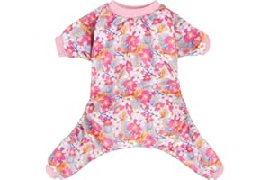 CuteBone Soft & Stretchy Dog Pajamas - Cozy Pet Jammies Breathable Jumpsuit for Small Dogs - All-Season Comfy Outfit Easy-On Pullover Design - Keeps Pets Warm & Comfortable P89XS