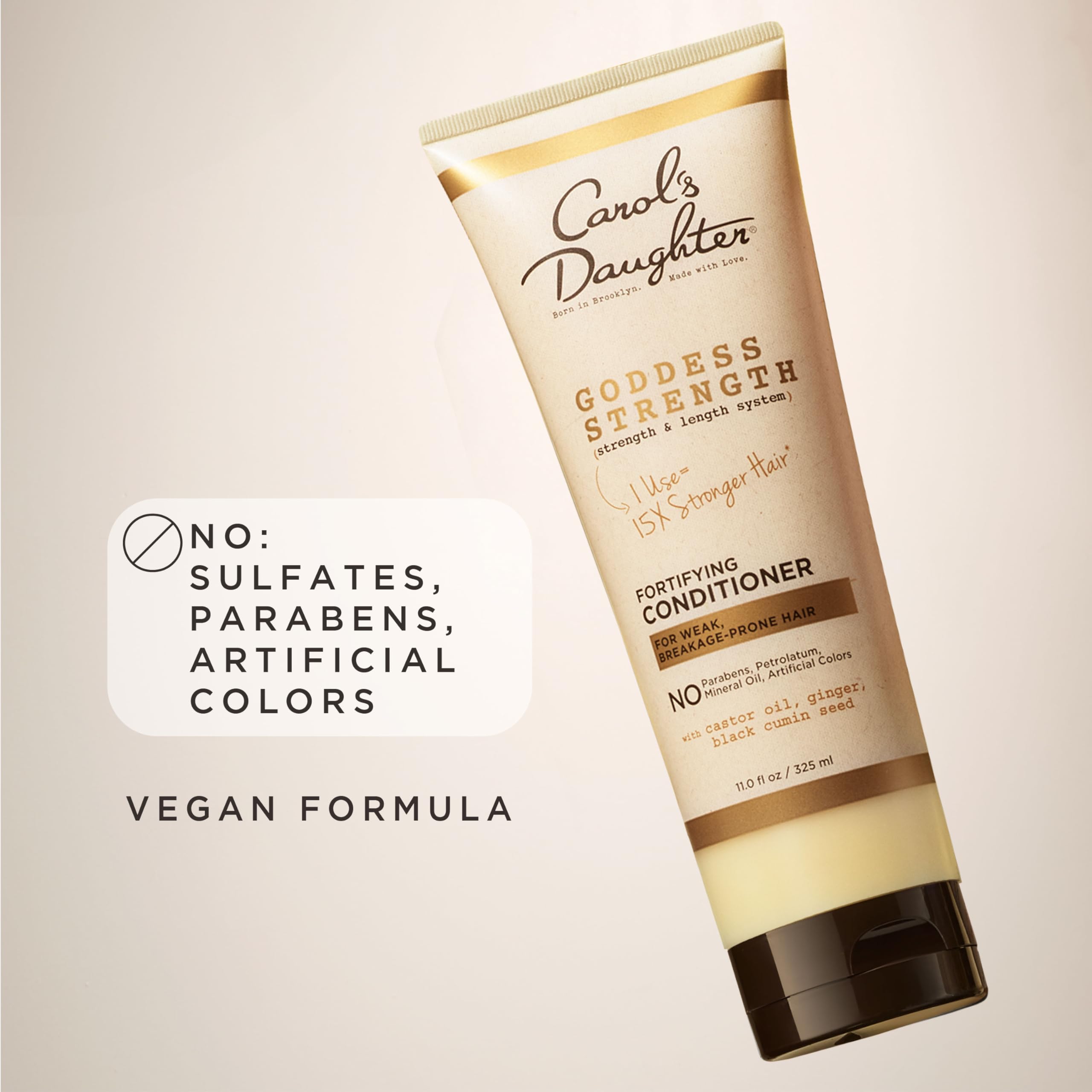Carol's Daughter Goddess Strength Fortifying Conditioner For Wavy, Coily and Curly Hair, Conditioner with Castor Oil for Weak Hair, 11 Fl Oz