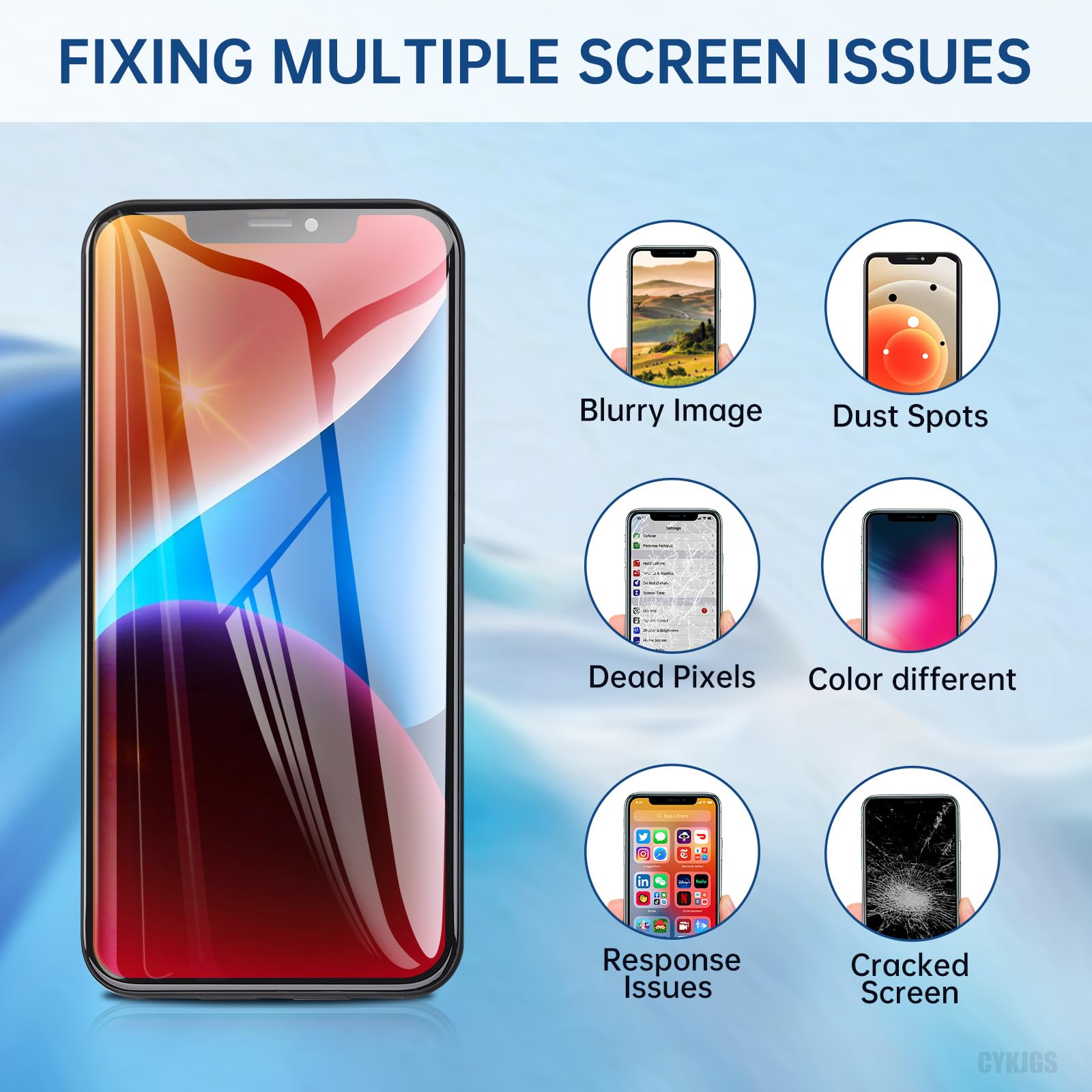 CYKJGS for iPhone 11 Screen Replacement with Ear Speaker and Proximity Sensor 6.1
