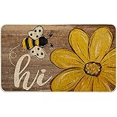 Artoid Mode Bee Daisy Hi Spring Doormat, Home Summer Decor Low-Profile Switch Rug Door Mat Floor Mat for Indoor Outdoor 17x29