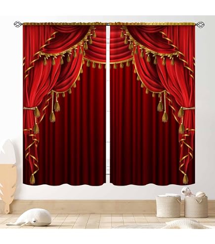 Amazon.com: Mchenxin Red Theater Curtains, Retro Luxury Victorian