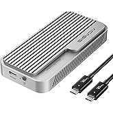 ACASIS 80Gbps M.2 NVMe SSD Enclosure, with Cooling Fan, Compatible with Thunderbolt5/USB4 V2.0, Back Compatible with Thunderbolt4/USB4 V1.0, USB3.2/3.1/3.0 (TB501 Pro) (Silver)