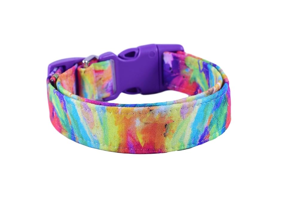 Handmade Tie Dye Dog Collar with Personalization Name