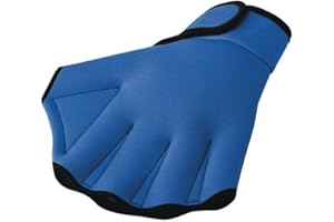 davidamy's gift Swim Gloves Aquatic Fitness Water Resistance Training Aqua Fit Webbed Gloves Blue (Large)