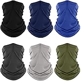 Fuinloth Neck Gaiter, 6 Pack Cooling UV Protection Bandana Face Mask Gator | Breathable Sweat Wicking, UPF 50, Sun Wind Dust Shield, Quick Dry &amp; Washable, 95% Polyester 5% Spandex