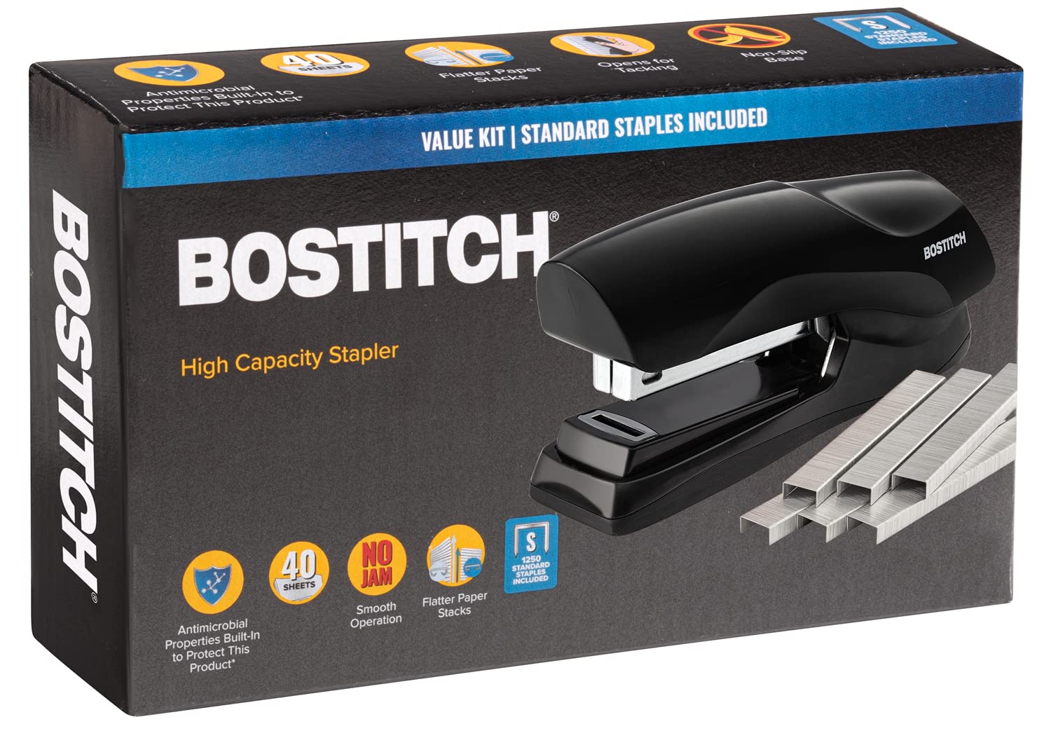 Bostitch Office Heavy-duty Nietmachine – 40 Vel – No-jam – Compact – Zwart