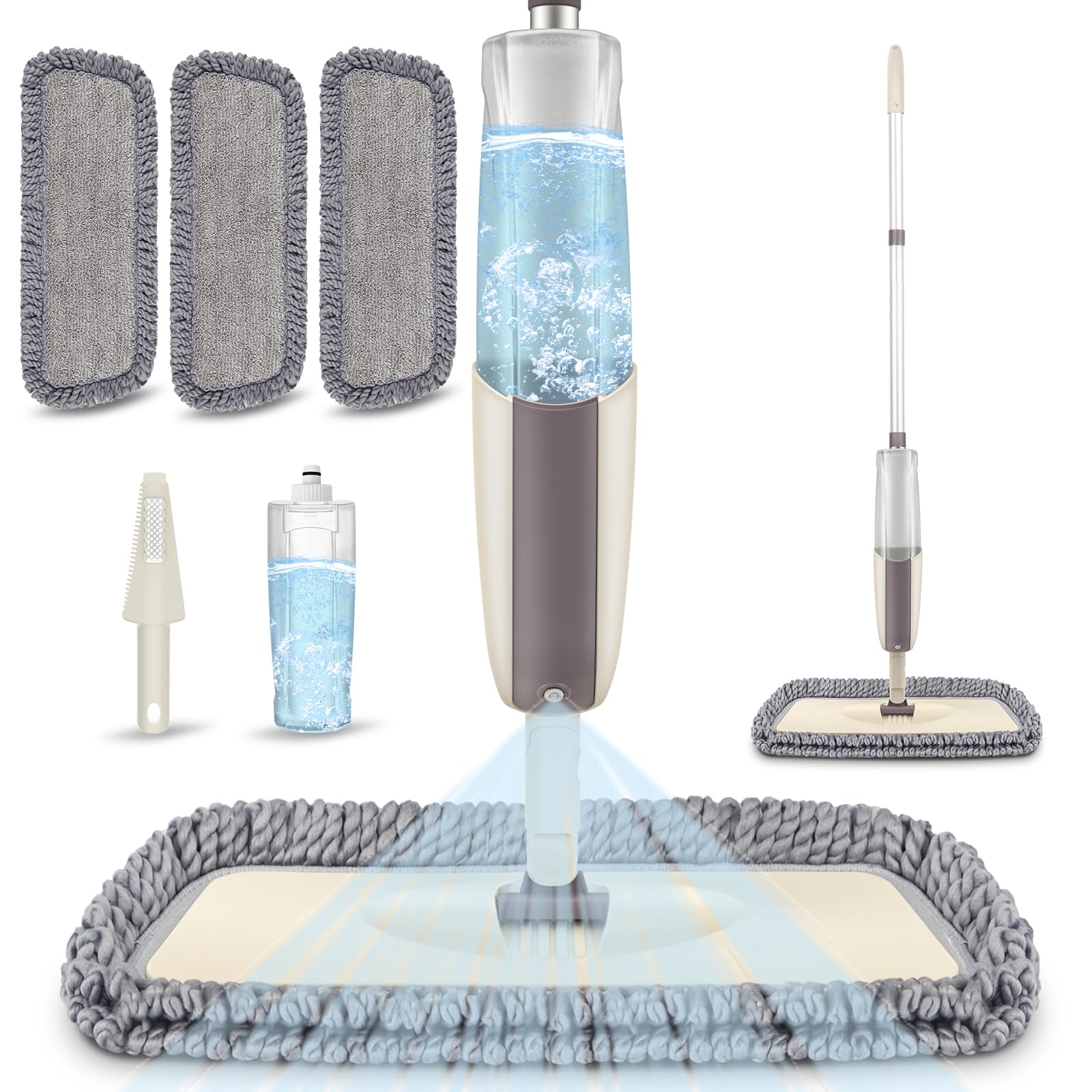 Photo 1 of Spray Wet Mops for Hardwood Floor Cleaning - MEXERRIS Microfiber Dust Mop with Spray 3X Reusable Washable Pads Hard Wood Floor Mops Commercial Home Use for Laminate Wood Tiles Hardwood