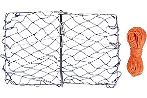 A1FISHER Castable Crab Traps with 110' Orange Crab Rope and Stainless Steel Bait Pin