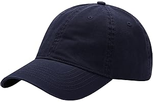 TecHong Plain Washed Baseball Cap - Retro Adjustable Cotton Hat, Vintage Structured Golf Dad Cap for Men Women