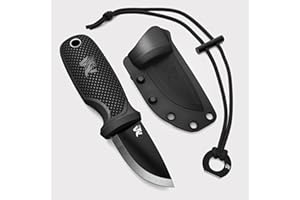 ODENWOLF W-MINI 2 - EDC Neck Knife with Sheath and Necklace - Small EDC Fixed Blade Knife Necklace and Belt Clip - Pocket Fixed Blade Knives - Full Tang Neck Knife with Sheath Tactical + Fire Starter