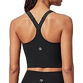 IUGA Buttery Adjustable Workout Tank Tops Woman with Built in Bra Y Back Longline Sports Bra Athletic V-Neck Crop Tops