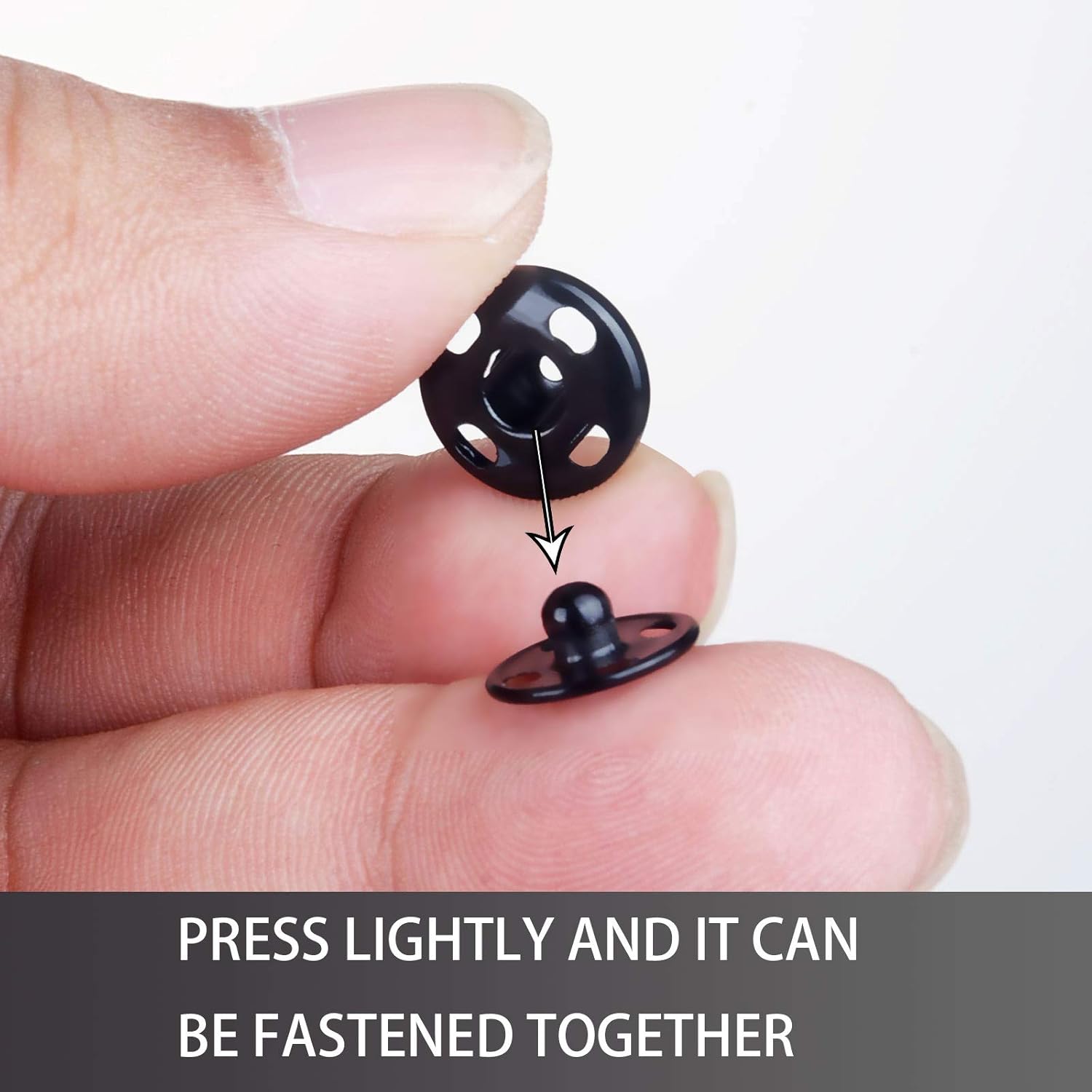 Meikeer 100 Sets Sew-on Snap Buttons Brass Snap Fastener Buttons Press Button Sew on Press Studs for Sewing Clothing Silvery and Black(10mm)