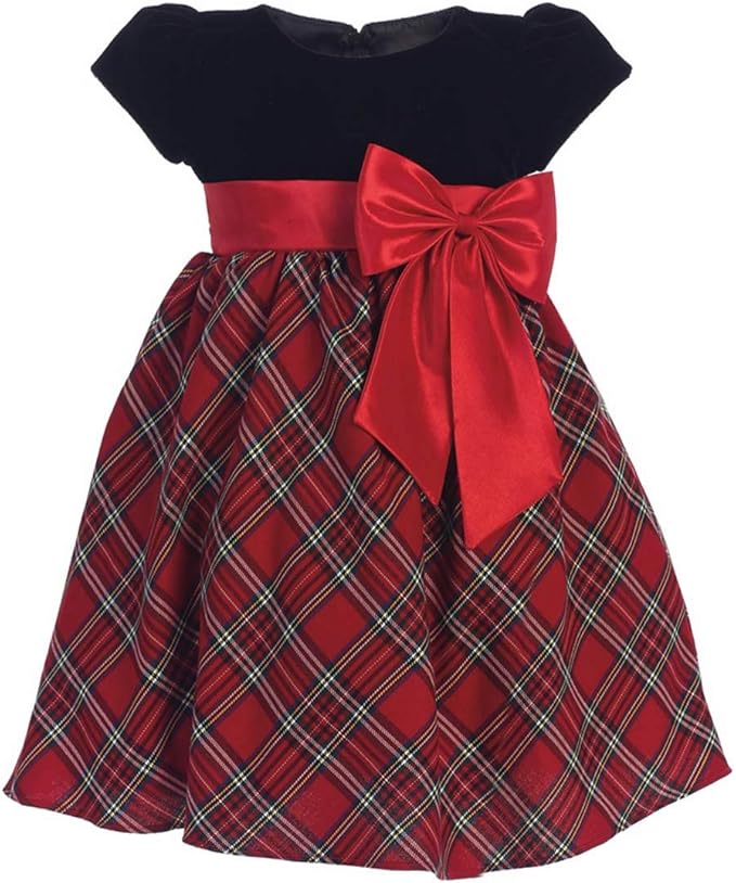 Girls Red Plaid Holiday Christmas Dress Red 4 Years Amazon.co.uk